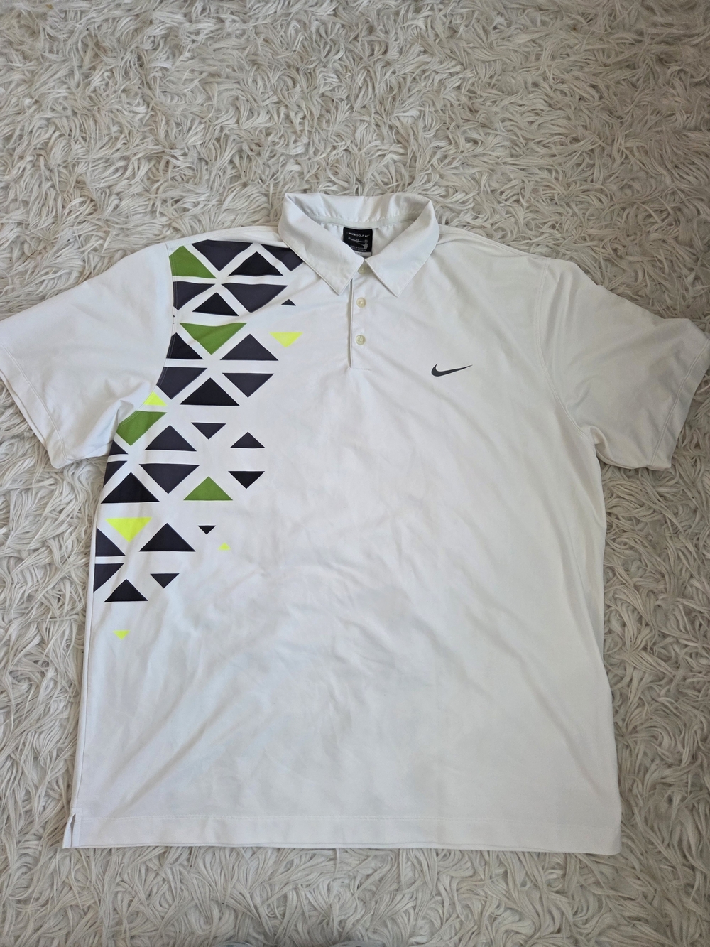 Nike Dri Fit Golf Polo Shirt White Size XL Designed To Keep You Dry Active
